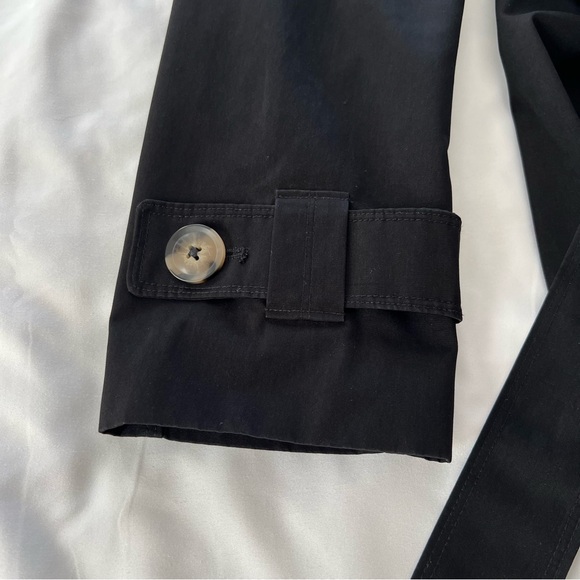 London Fog Women's Single Breasted Double Lapel Black Trench Coat Sz Medium - Picture 10 of 16